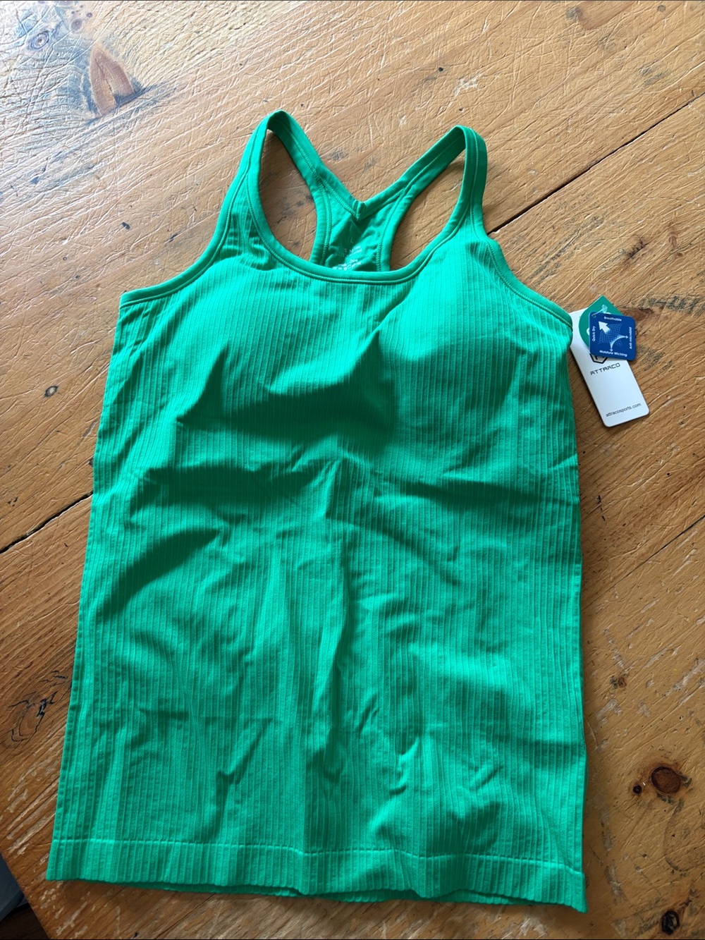 Ribbed Racerback Crop Tank in Bright Green
